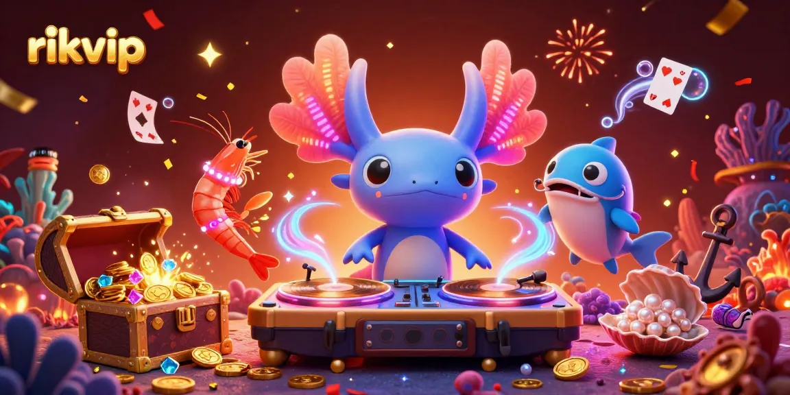Experience thrilling gameplay at rikvip with vibrant characters, exciting casino elements, and underwater treasures.