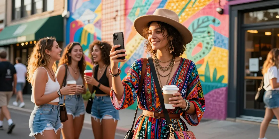 Fashionable individual enjoying street style at https://www.sukan8a.com/ in urban setting.