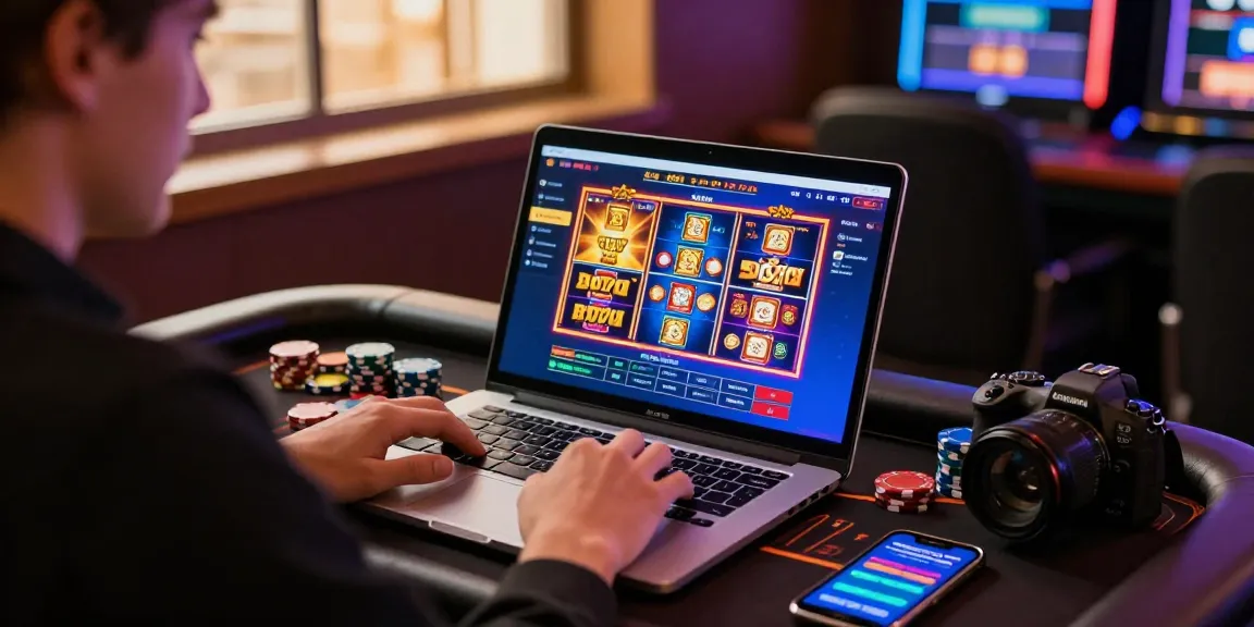 Player enjoying gaming experience at casinos that accept credit cards with vibrant graphics and modern setup.