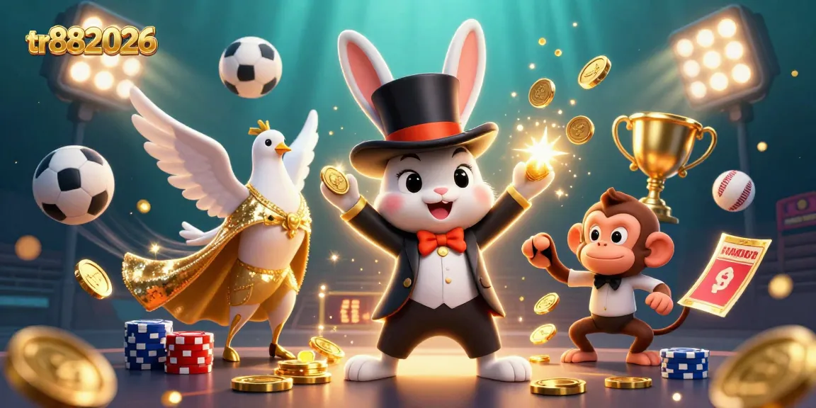 Experience the excitement of tr882026 with a 3D magician rabbit casting coins, enhancing your gaming adventure.