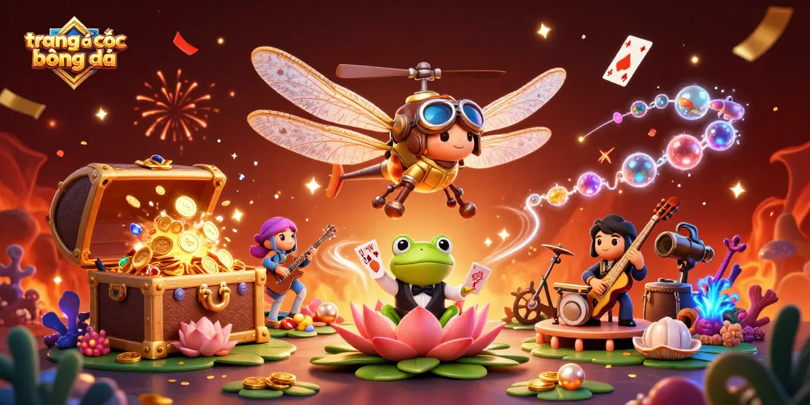 Engage in thrilling action at trang cá cược bóng đá with energetic 3D cartoon characters above a vibrant casino setting.