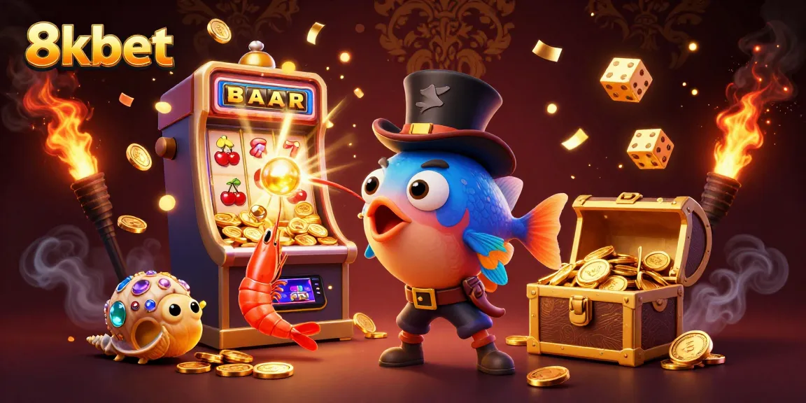 Experience gaming excitement with 8kbet's dazzling underwater scene of lucky characters and jackpots.