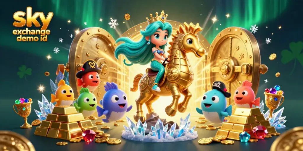 Experience sports betting excitement with the sky exchange demo id showcasing vibrant gaming elements and characters.
