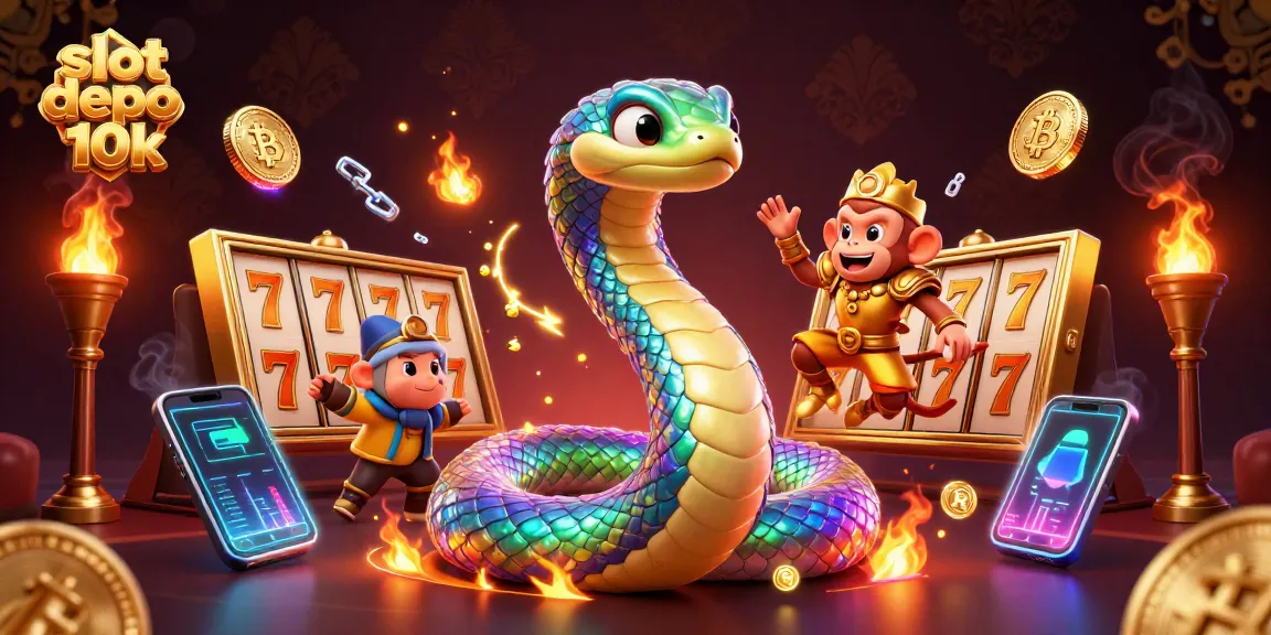 Experience enhanced gaming with slot depo 10k as a vibrant 3D illustration featuring a playful monkey king.