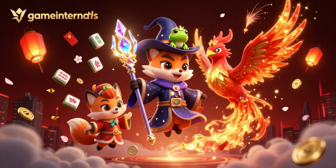 Experience the magic of gameinternals with engaging casino elements and enchanting characters in this vibrant illustration.