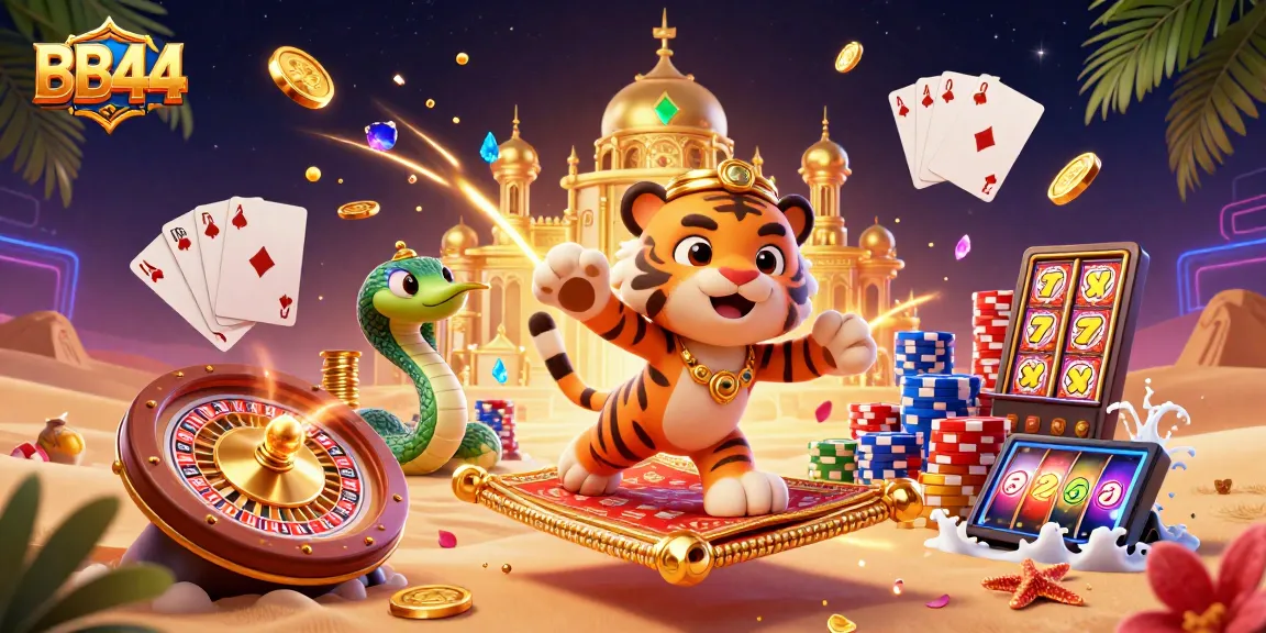 Experience the thrill of BB44 casino with a dazzling scene of gaming magic and excitement