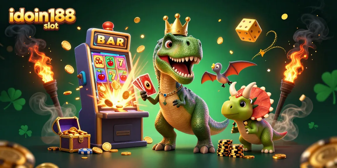 Experience the thrilling idcoin188 slot with lively characters and jackpot elements in this immersive illustration.