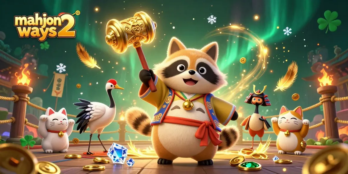 Spin and celebrate with mahjong ways 2 in this vibrant casino-themed illustration.