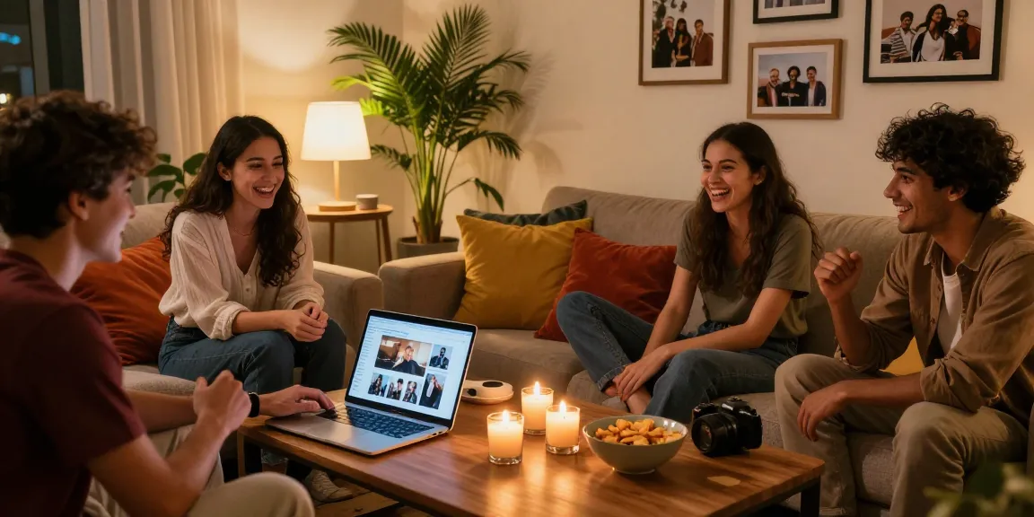 Friends exploring erome leaks during a cozy living room gathering.