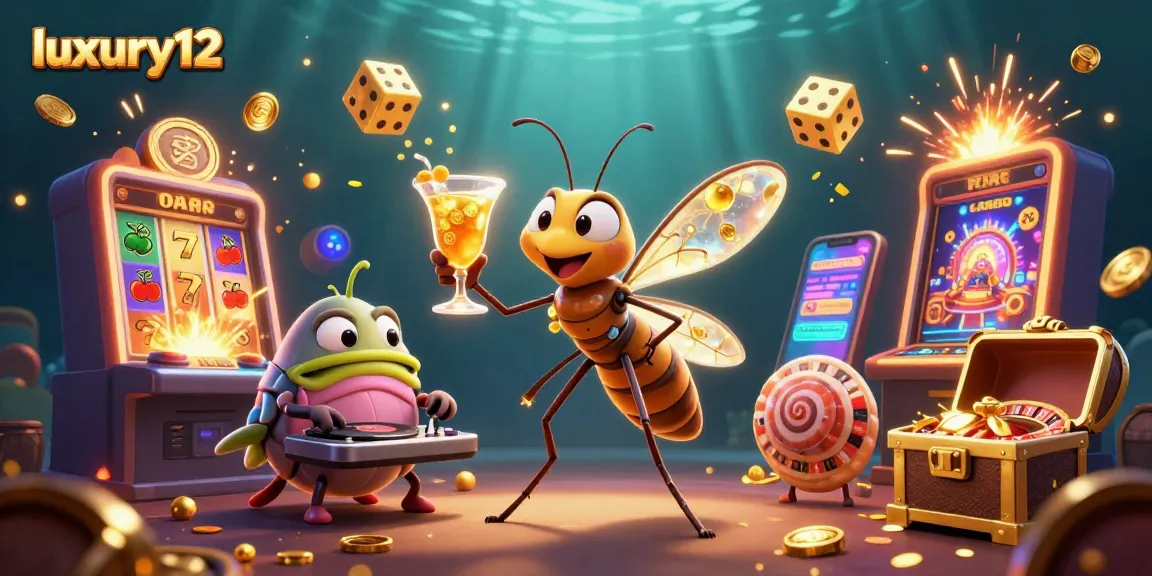 Engage with luxury12 and immerse in the vibrant casino scene featuring a 3D mosquito mascot.