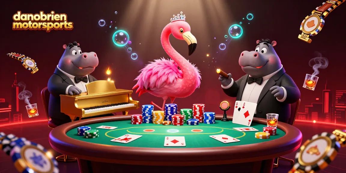 Experience the fun of danobrienmotorsports with a vibrant casino scene featuring lively characters and poker elements.