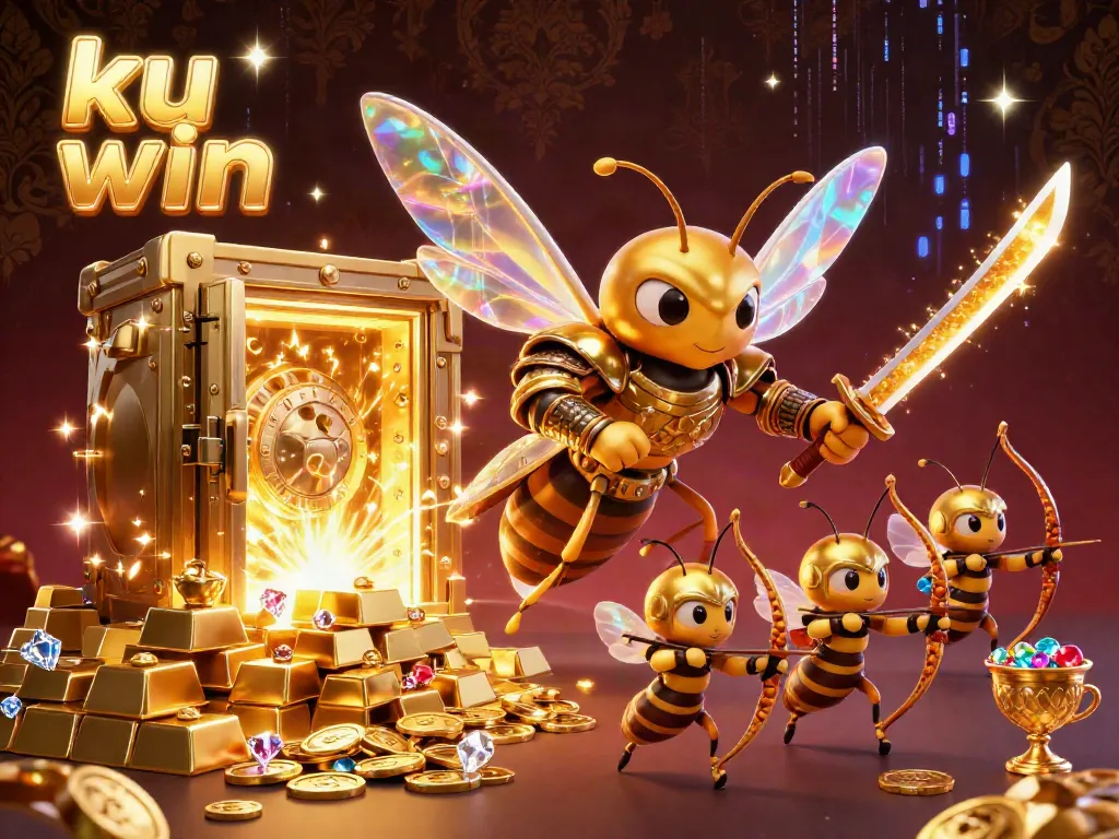 Experience thrilling wins with ku win in this vibrant 3D illustration showcasing casino excitement.