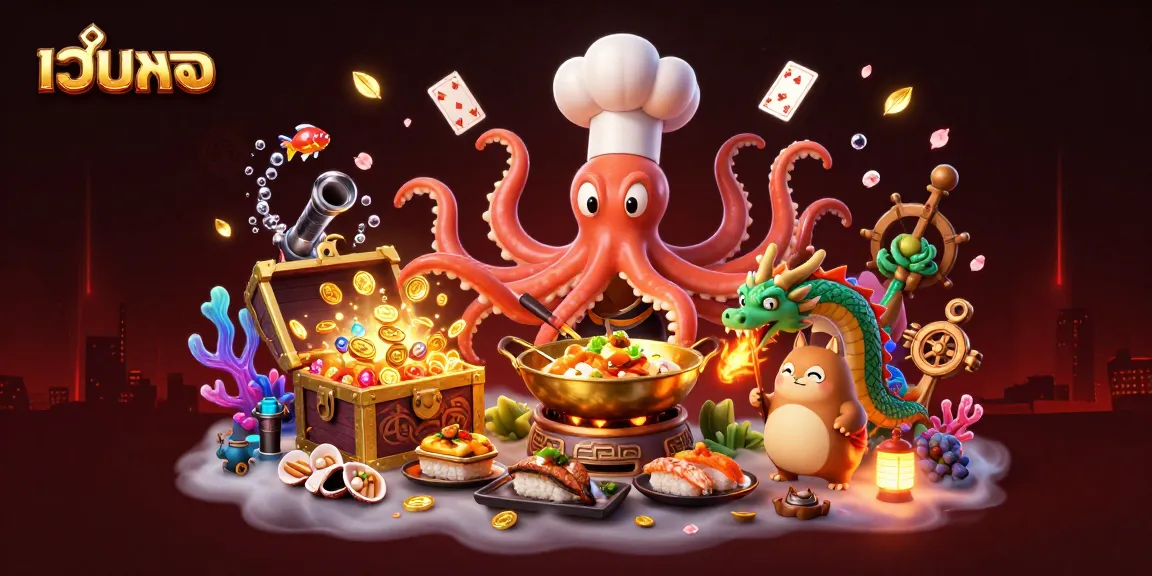 Experience เว็บตรง gaming excitement with a dynamic underwater scene featuring animated characters and colorful treasures.