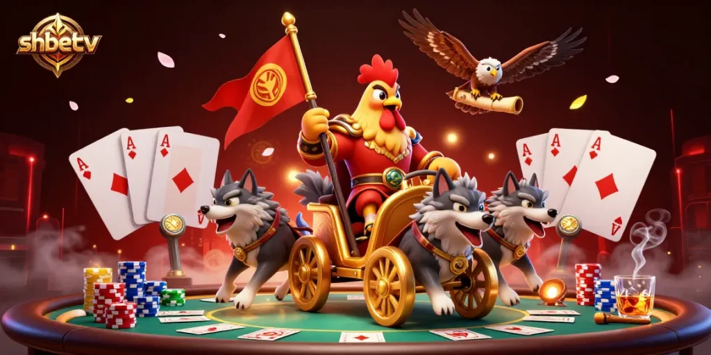 Experience the thrill of shbetcv with a vibrant scene featuring unique characters and casino elements.