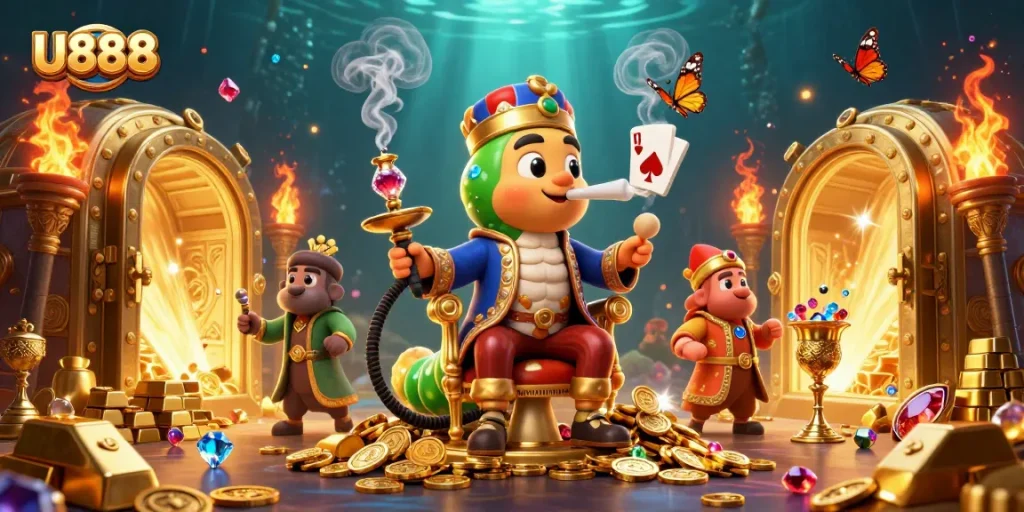 Experience the thrill of U888 with a vibrant 3D illustration showcasing an enchanting casino world.