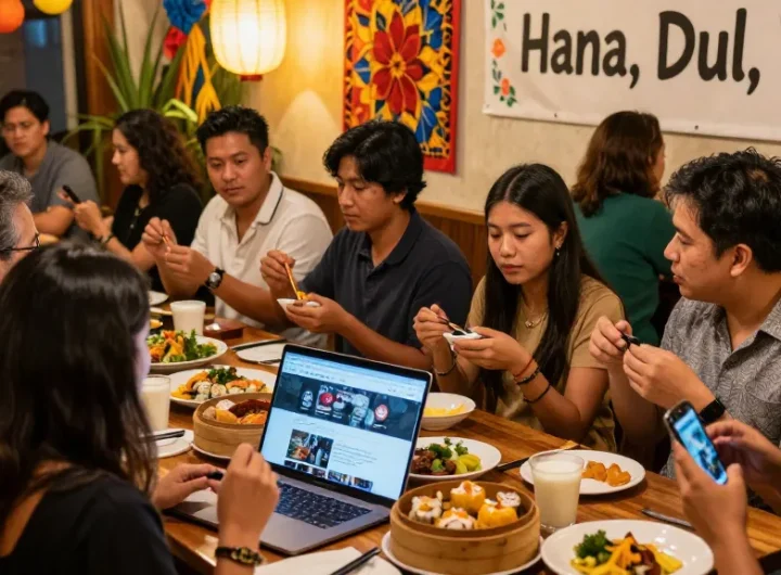 Gathering at Hana Dul Talk showcasing Asian culture through food, community, and entertainment at https://hanadultalk.com, inviting warm atmosphere.