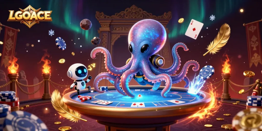 LGOACE propels players into cosmic excitement with an alien octopus and an engaging poker scene.