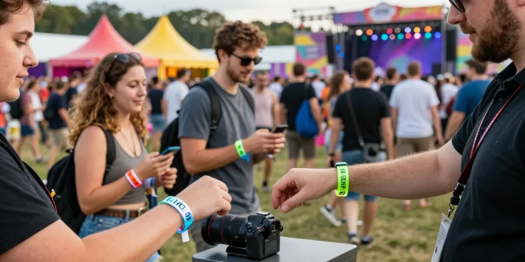 Effortless access control with pulseras digitales para eventos at vibrant festival.