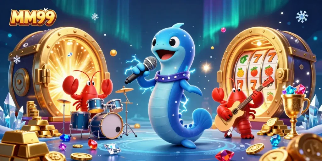 Experience the excitement of MM99 as characters bring the underwater casino to life